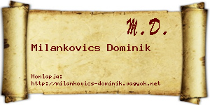 Milankovics Dominik névjegykártya